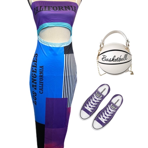 Women’s Multicolor spaghetti strap maxi summer dress size medium - Picture 3 of 5